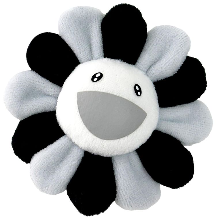 Takashi Murakami Plush Flower Keychain BlackWhite