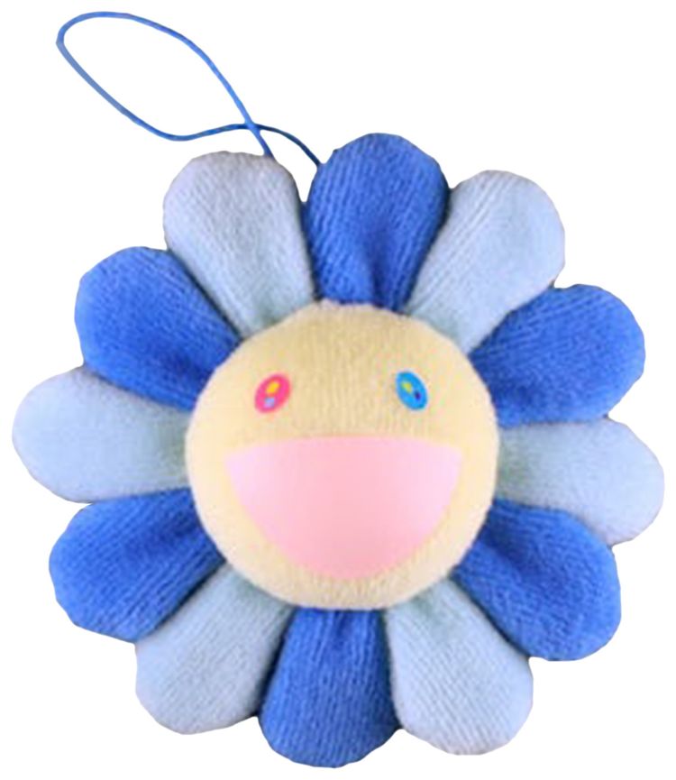 Takashi Murakami Flower Plush Pin BlueLight Blue