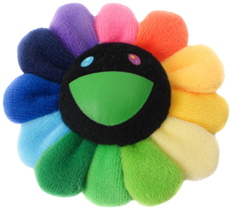 Takashi Murakami Flower Plush Pin RainbowBlack