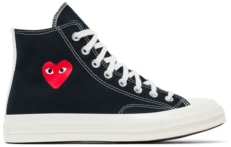 Comme des Garcons PLAY x Converse Chuck 70 High Small Red Heart   Black