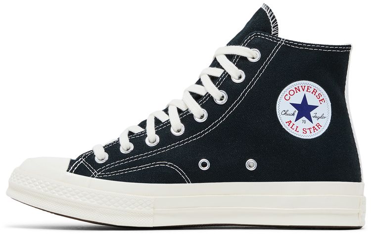 Comme des Garcons PLAY x Converse Chuck 70 High Small Red Heart   Black