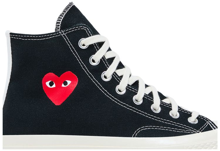 Comme des Garcons PLAY x Converse Chuck 70 High Small Red Heart   Black