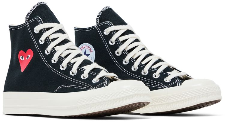 Comme des Garcons PLAY x Converse Chuck 70 High Small Red Heart   Black
