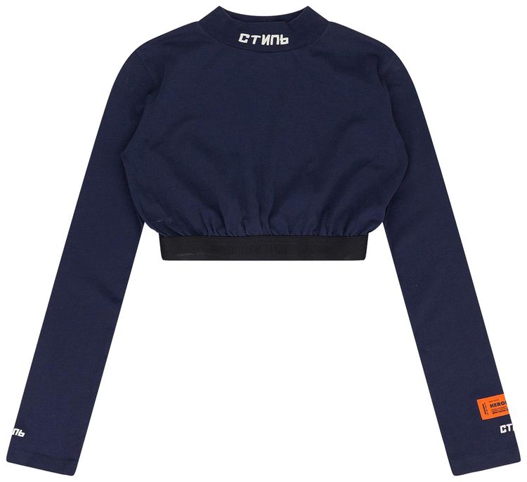 Heron Preston Cropped Logo Turtleneck Blue