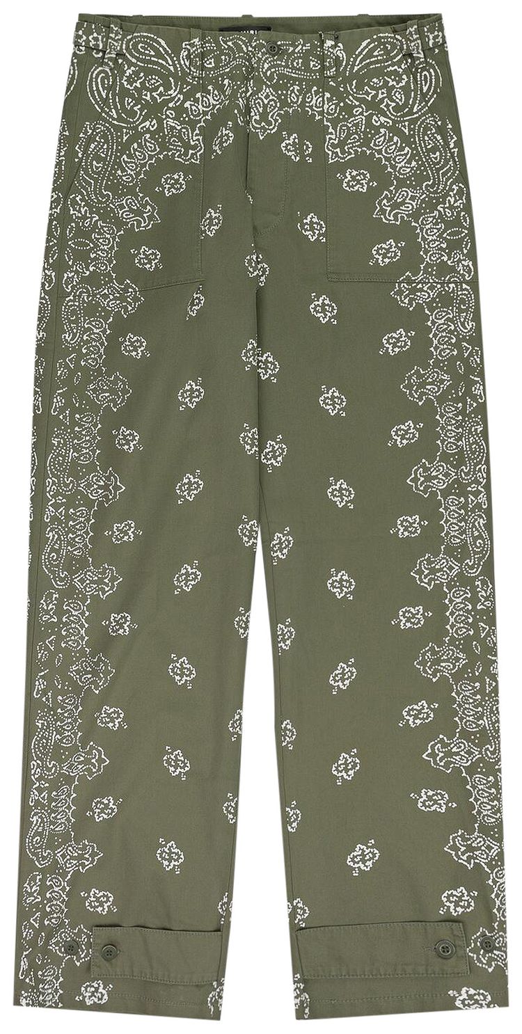 Amiri Bleached Bandana Field Cargo Pants Green