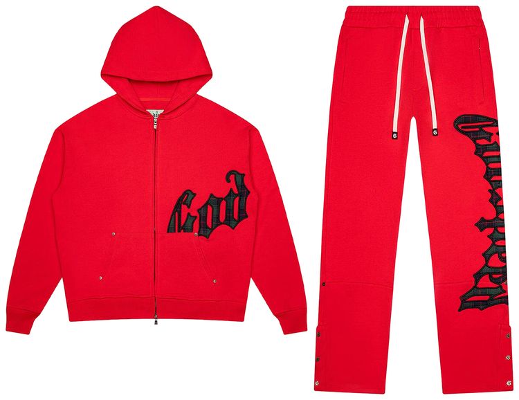 Godspeed OG Logo Sweatsuit Red Plaid