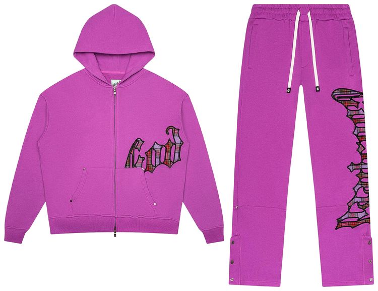 Godspeed OG Logo Sweatsuit Pink Plaid