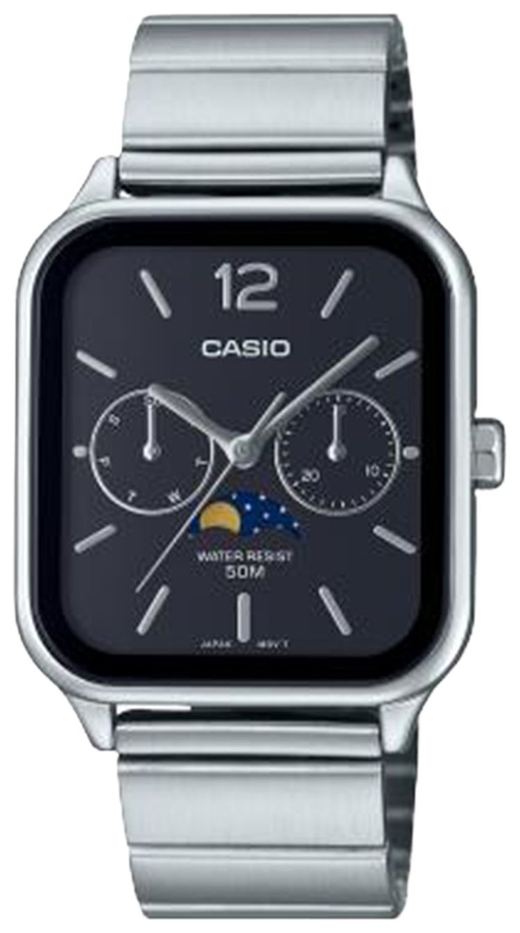 Casio Standard Moonphase Watch Stainless SteelBlack