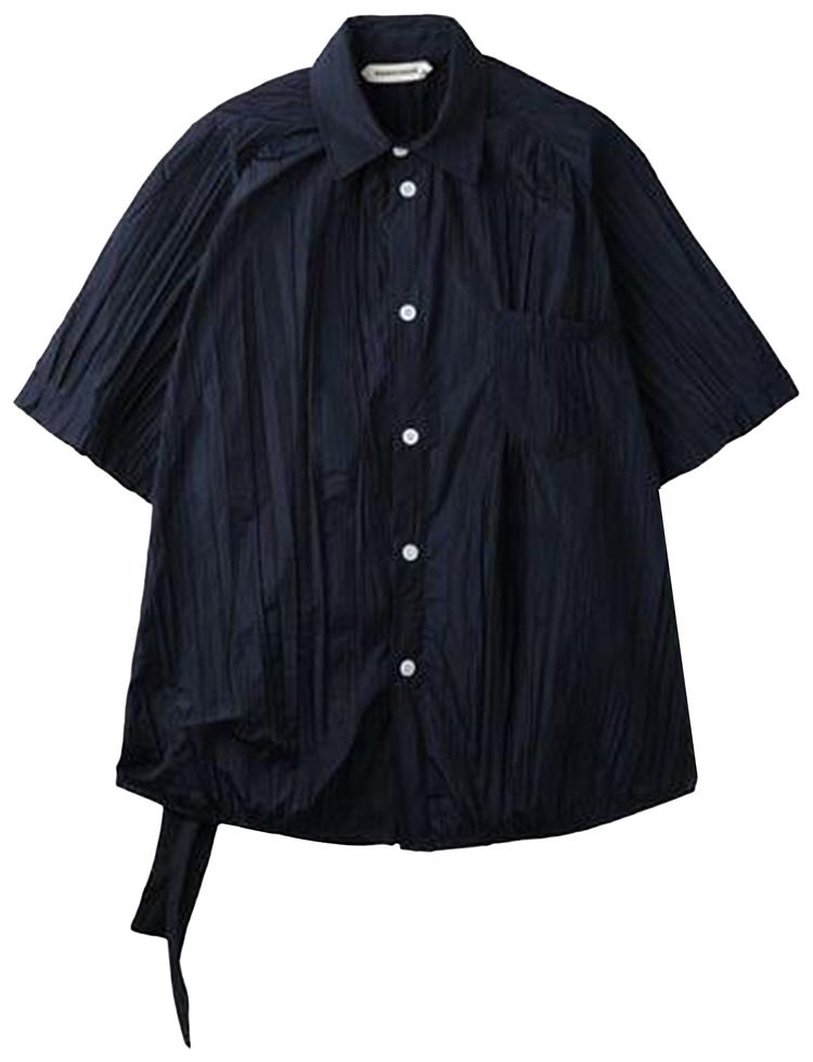 Namacheko Ven Crinkled Short Sleeve Shirt Navy