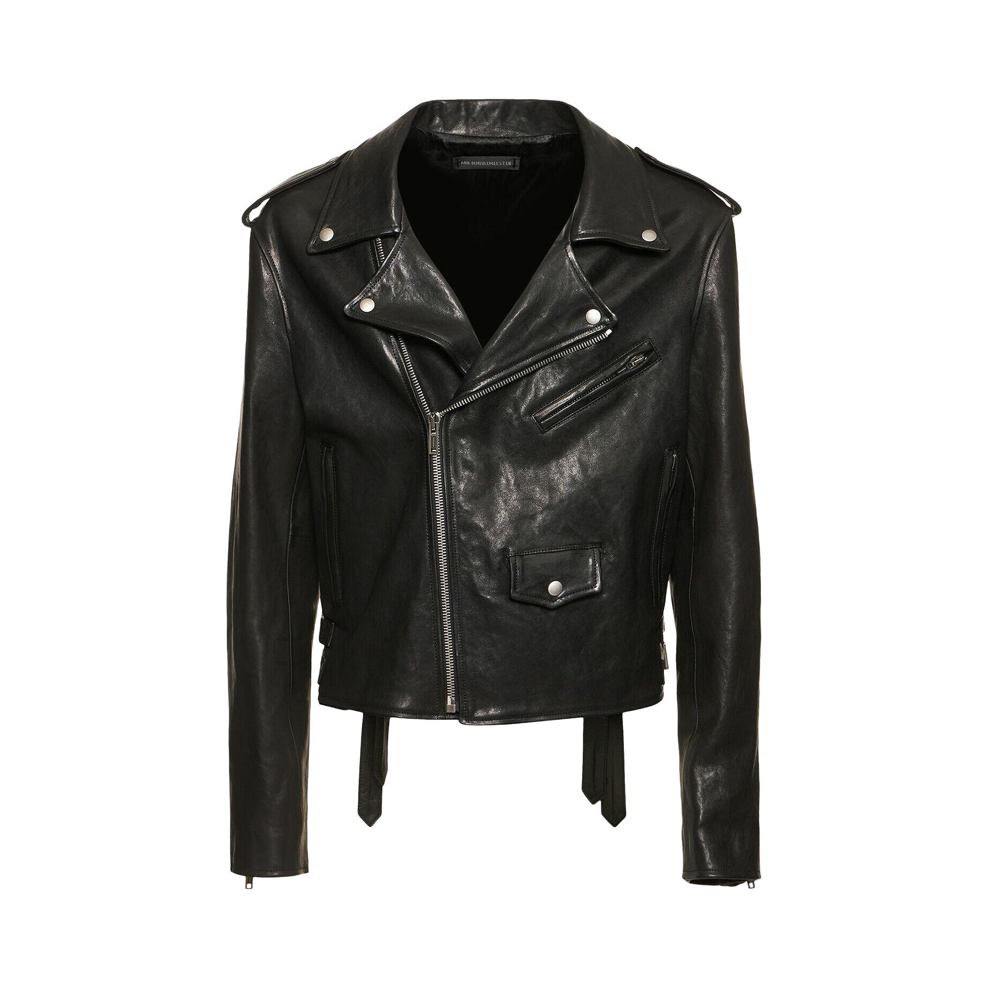 Buy Ann Demeulemeester Arvid Perfecto Leather Jacket 'Black