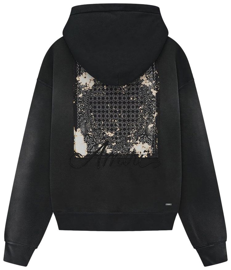 Amiri Bleach Bandana Hoodie Black
