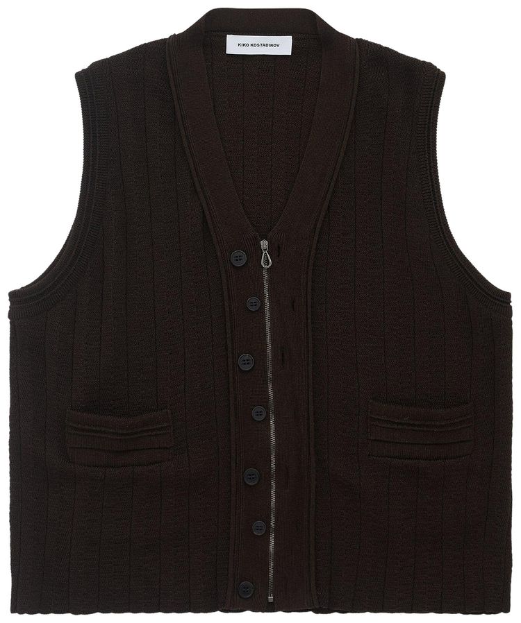 Kiko Kostadinov Fitz Knit Vest Maroon