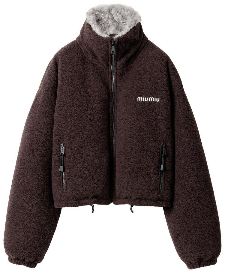 Miu Miu Zip Up Down Jacket Ebony