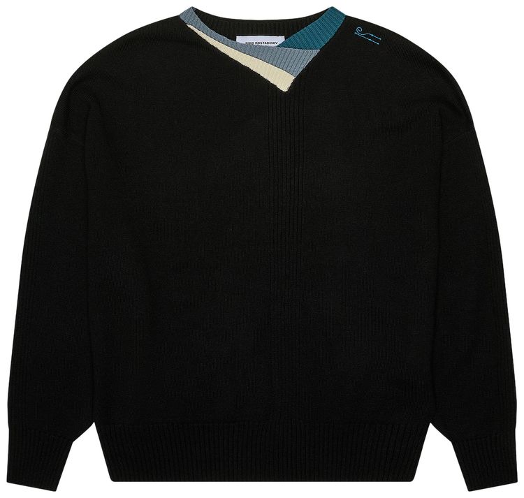 Kiko Kostadinov Vig Multi Collar Jumper Collar BlackCreamPine