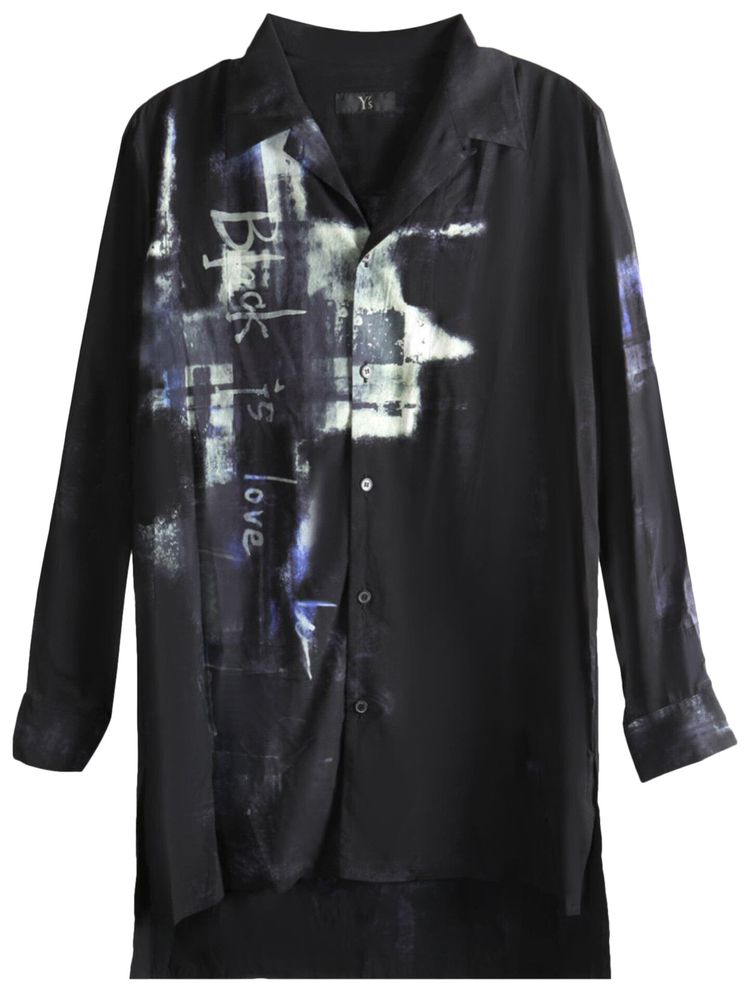 Ys Black Is Love Printed Long Shirt Black