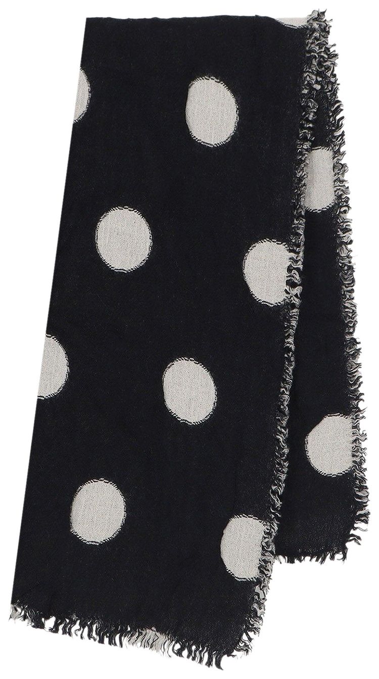 Ys Reversible Polka Dot Scarf Black