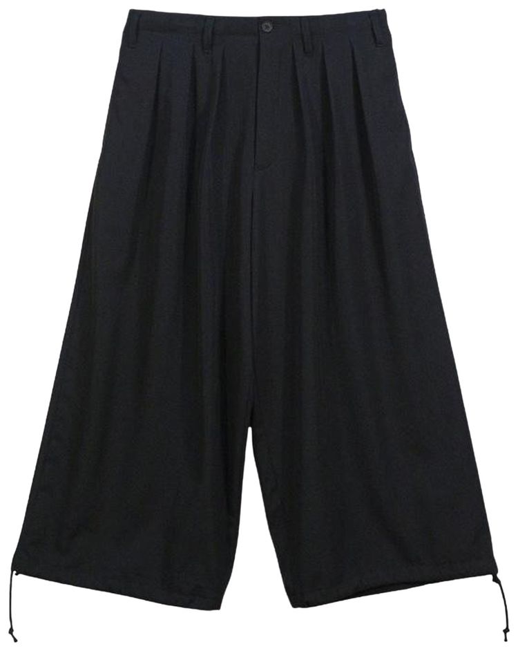 Yohji Yamamoto Pour Homme Wool Gabardine Thin Balloon Pants Black
