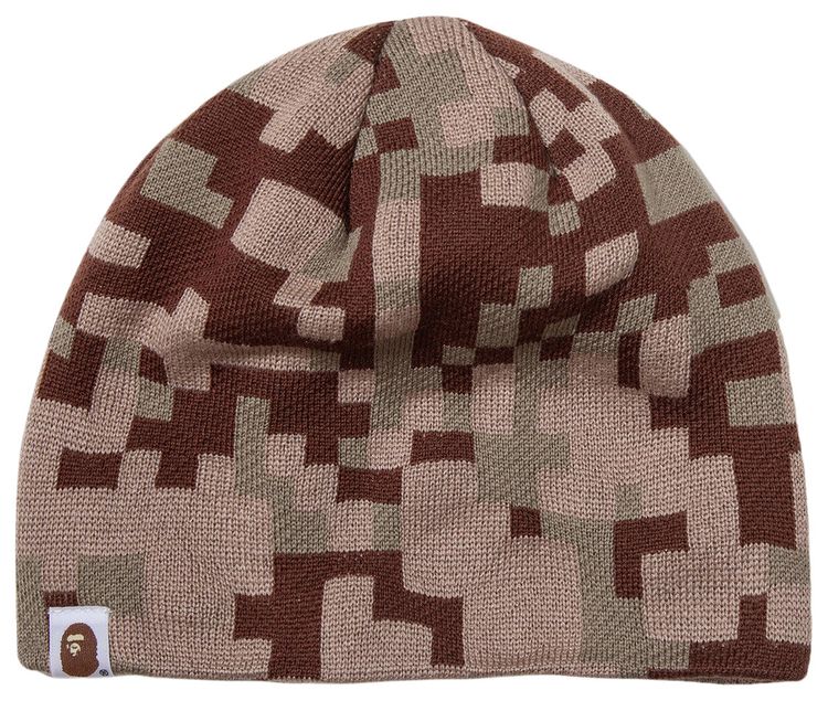 BAPE x Kazuki Kuraishi Pixelate Camo Beanie Beige