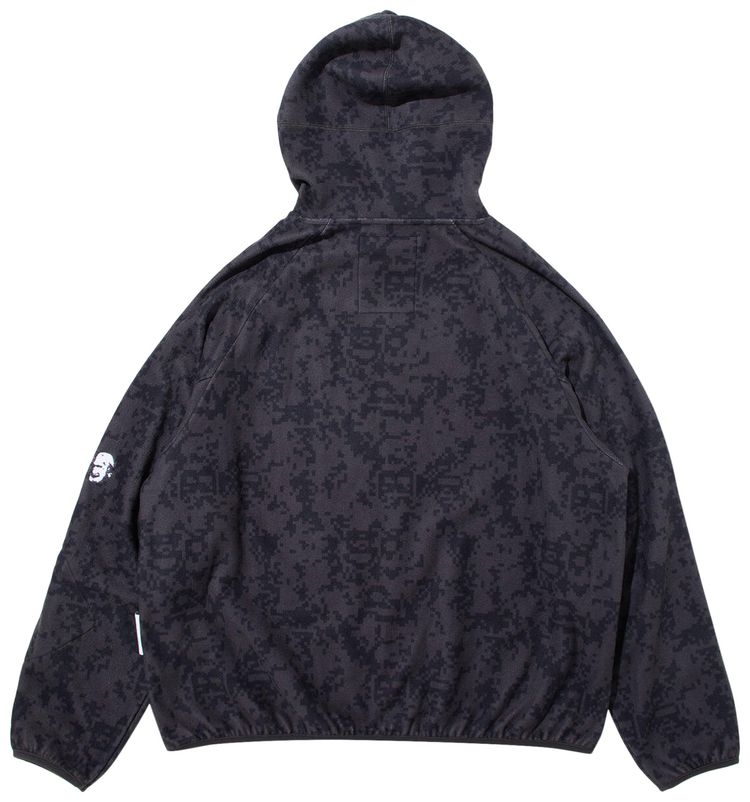 BAPE x Kazuki Pixelate Camo Shark Relaxed Fit Pullover Hoodie Charcoal