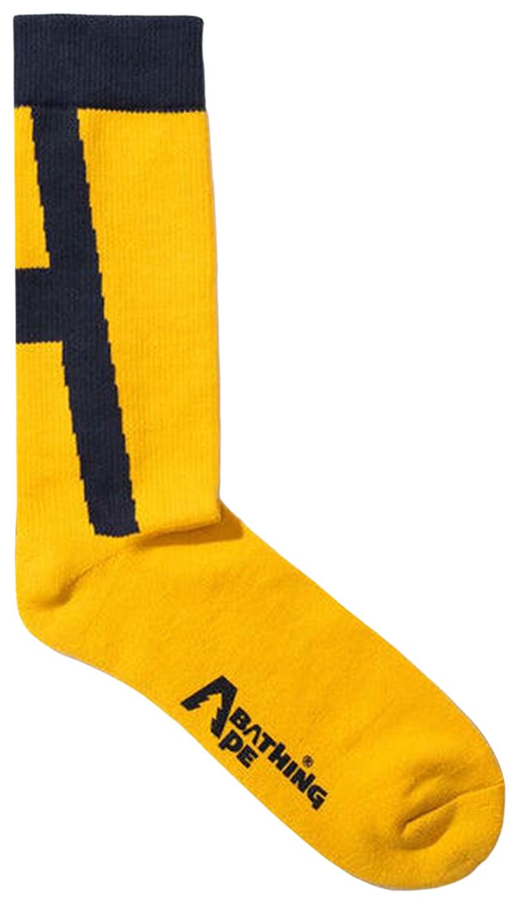 BAPE x Kazuki Kuraishi A Logo Socks Yellow