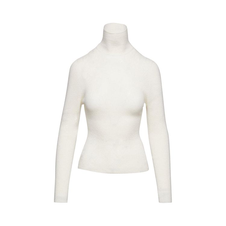 The Elder Statesman Delicash Turtleneck White
