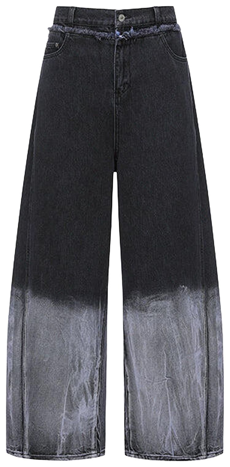 Feng Chen Wang Gradient Tie Dye Denim Trousers Navy Blue