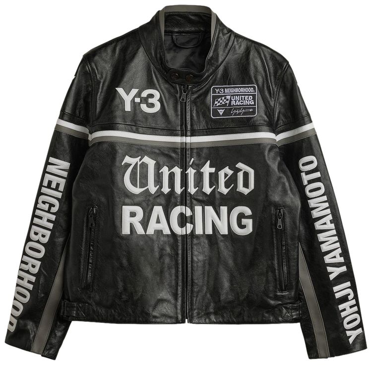 Y 3 x NBHD Leather Racer Jacket Black