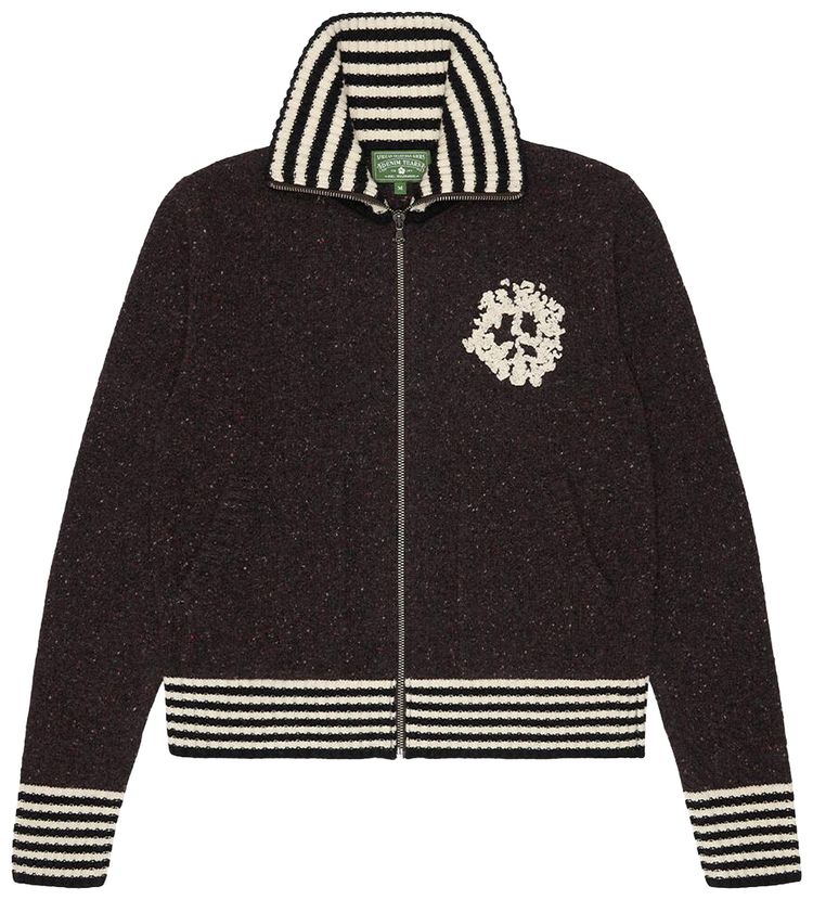 Denim Tears University Zip Up Sweater Black