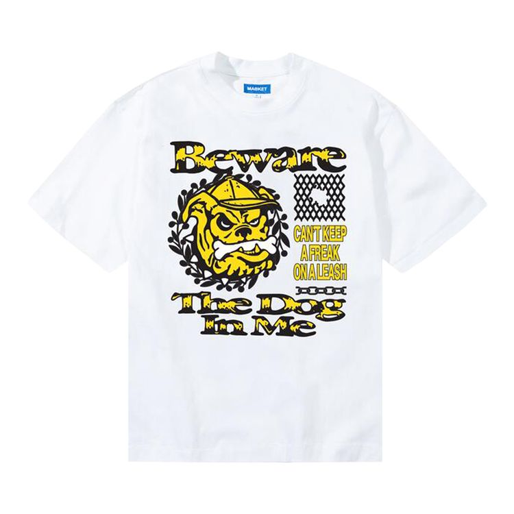 Market Beware Dog In Me T Shirt White