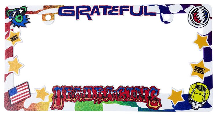 Market x Greateful Dead Market Racing Collage License Plate Frame Mutlicolor