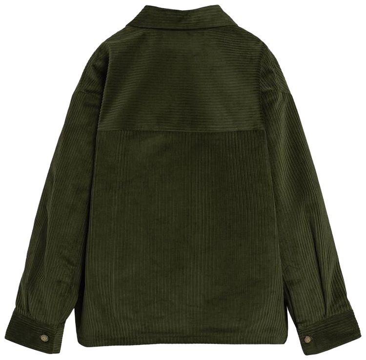 Market Velvet Zip Up Overshirt Kelp