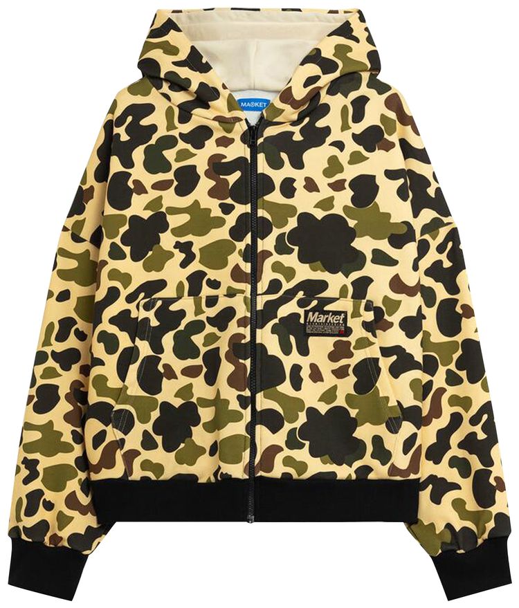 Market Zip Up Camo Jacket Woodland