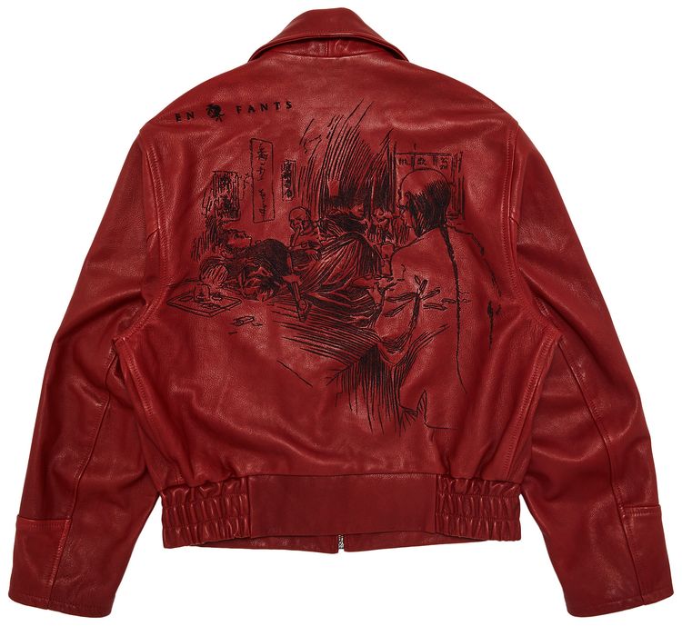 Enfants Riches Deprimes Opium Den Leather Jacket Red