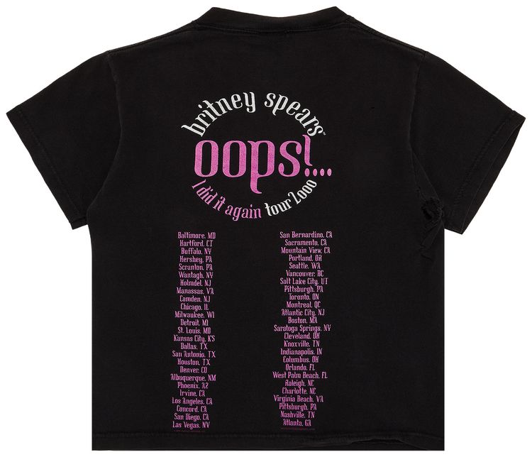 Vintage 2000 Britney SpearsOops I Did It Again Tee Black