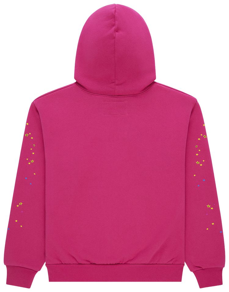 Sp5der Angel Number Hoodie Pink