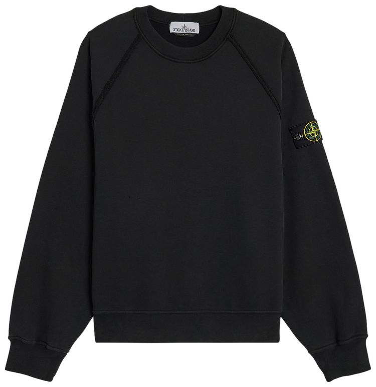 Stone Island Brushed Organic Cotton Fleece Sweatshirt Black