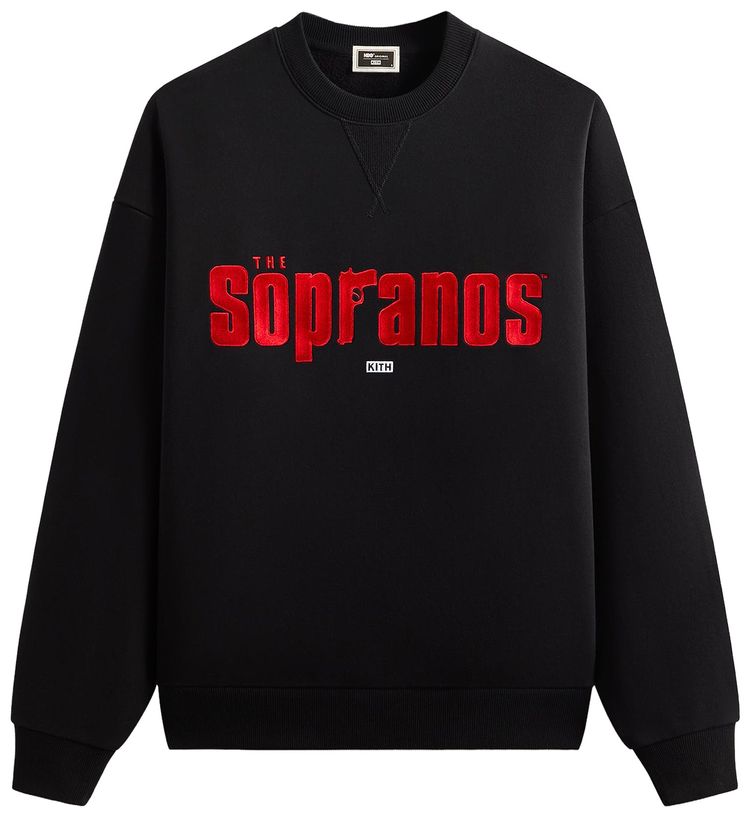 Kith For The Sopranos Main Logo Nelson Crewneck Black