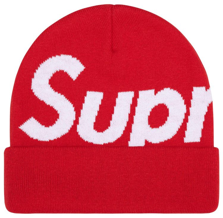 Supreme Big Logo Beanie Red