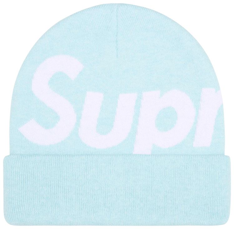 Supreme Big Logo Beanie Light Blue