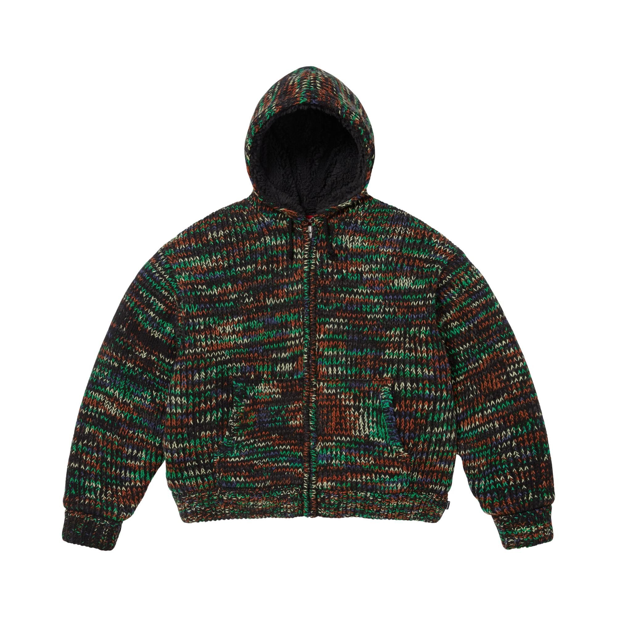 Buy Supreme Faux Shearling Lined Zip Up Hooded Sweater 'Green