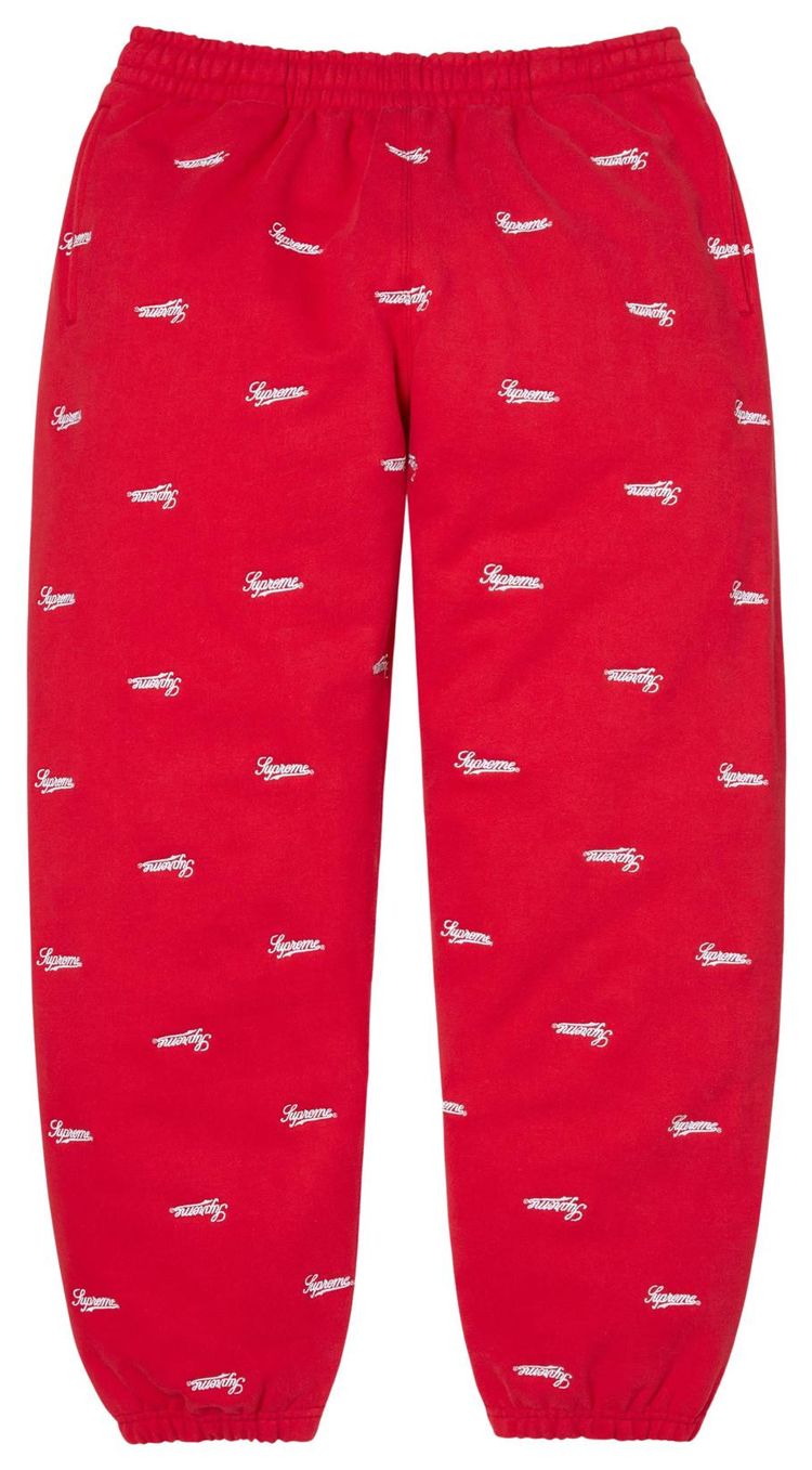 Supreme Repeat Script Sweatpant Red
