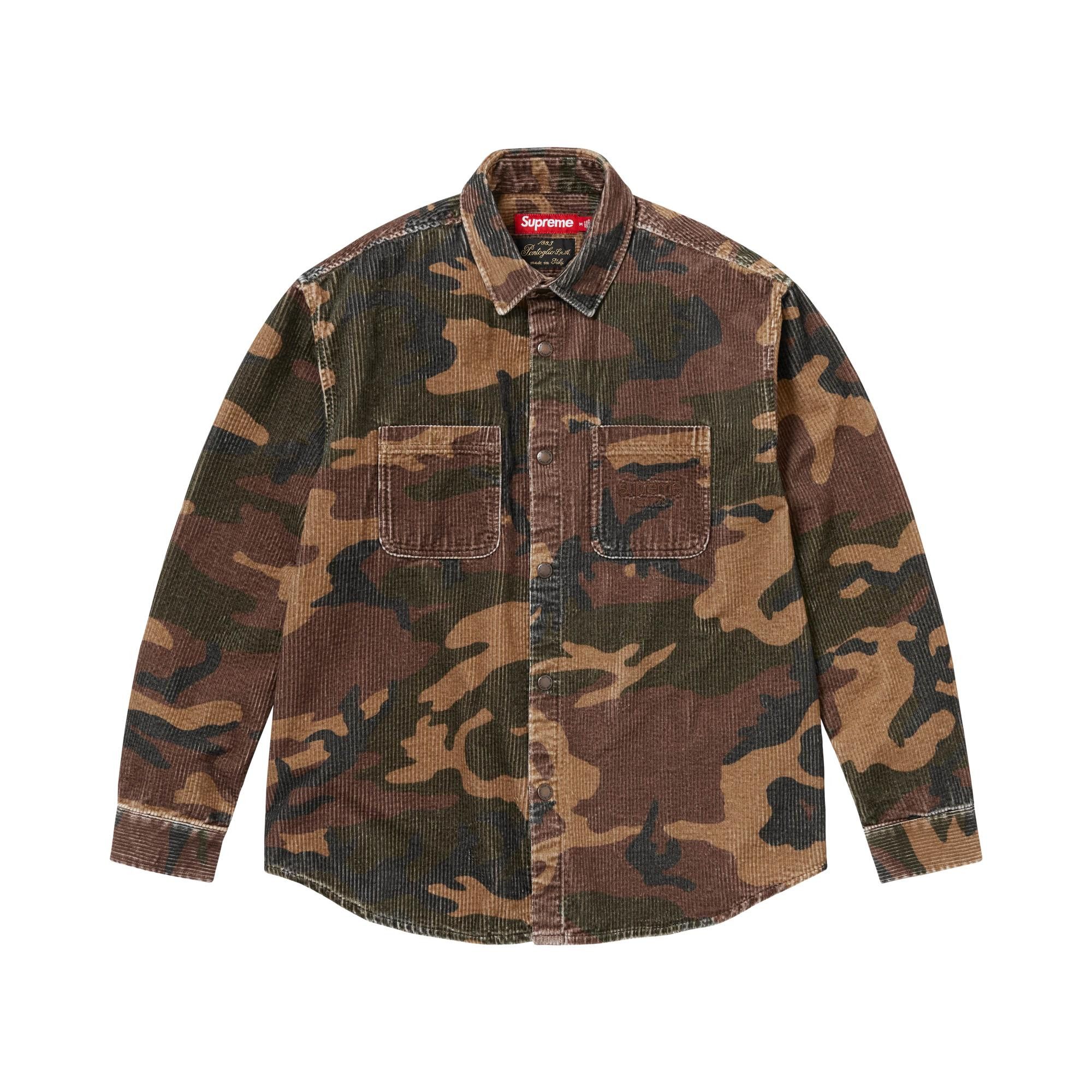 Buy Supreme Wide Wale Corduroy Snap Shirt 'Woodland Camo