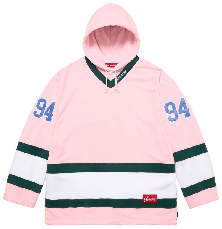 Supreme Polartec Hooded Hockey Jersey Light Pink