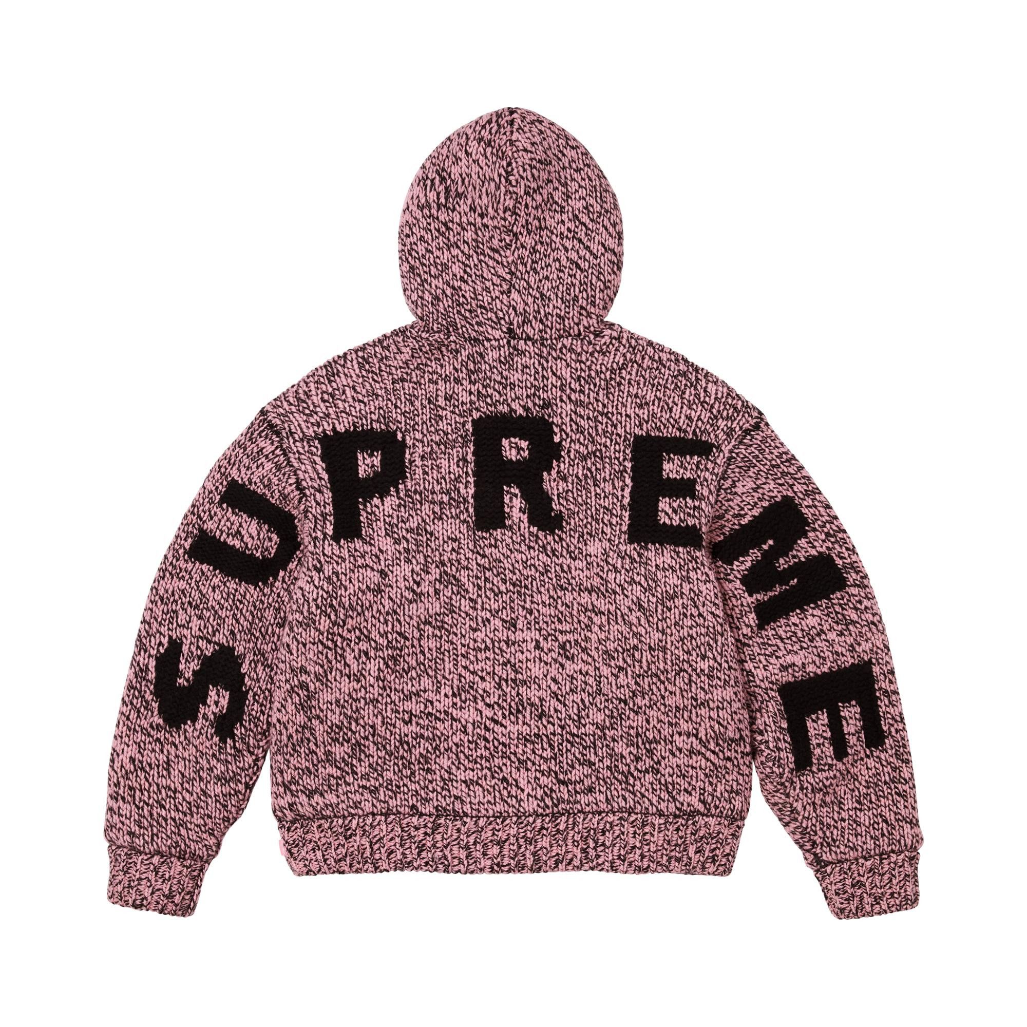 Buy Supreme Faux Shearling Lined Zip Up Hooded Sweater 'Pink