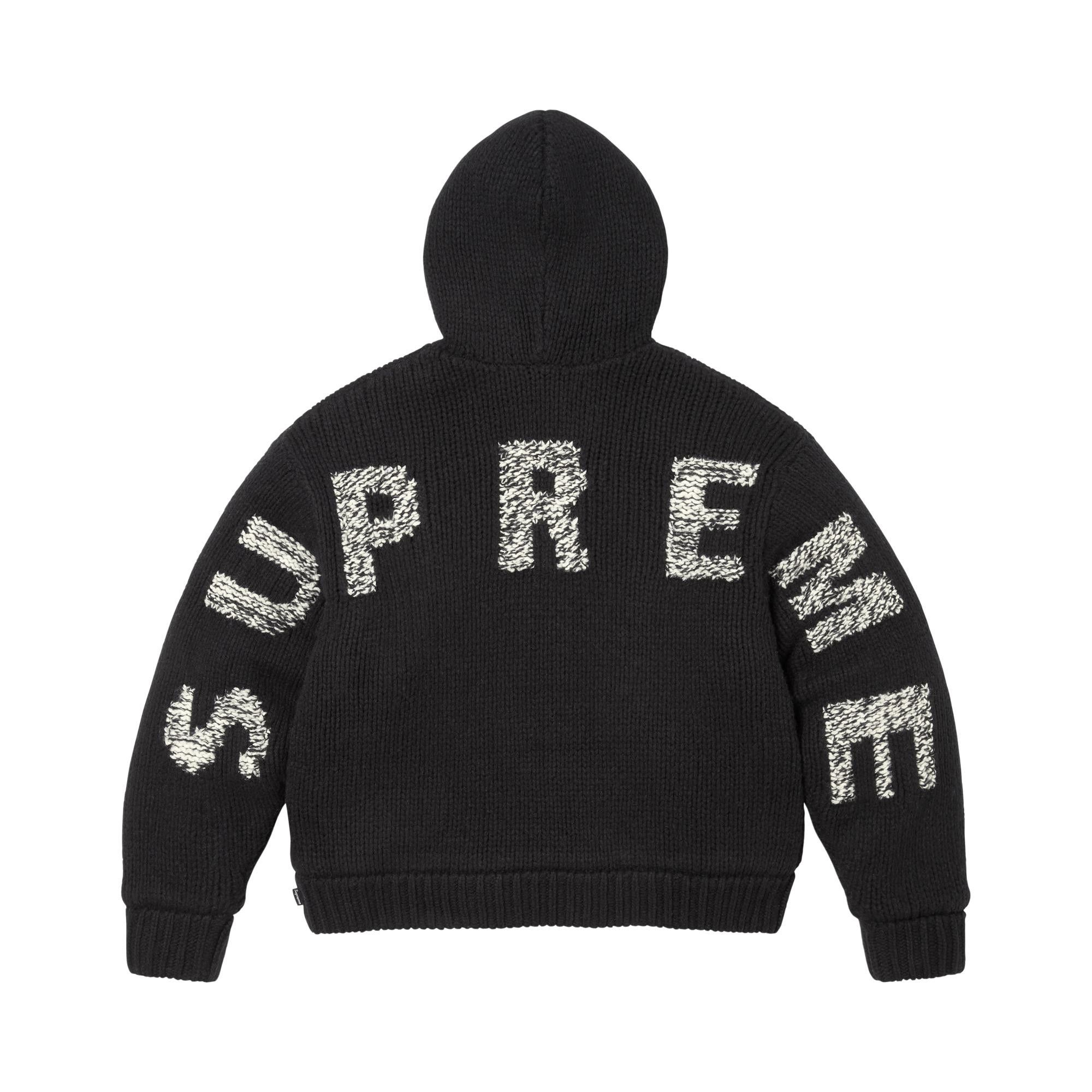 Buy Supreme Faux Shearling Lined Zip Up Hooded Sweater 'Black