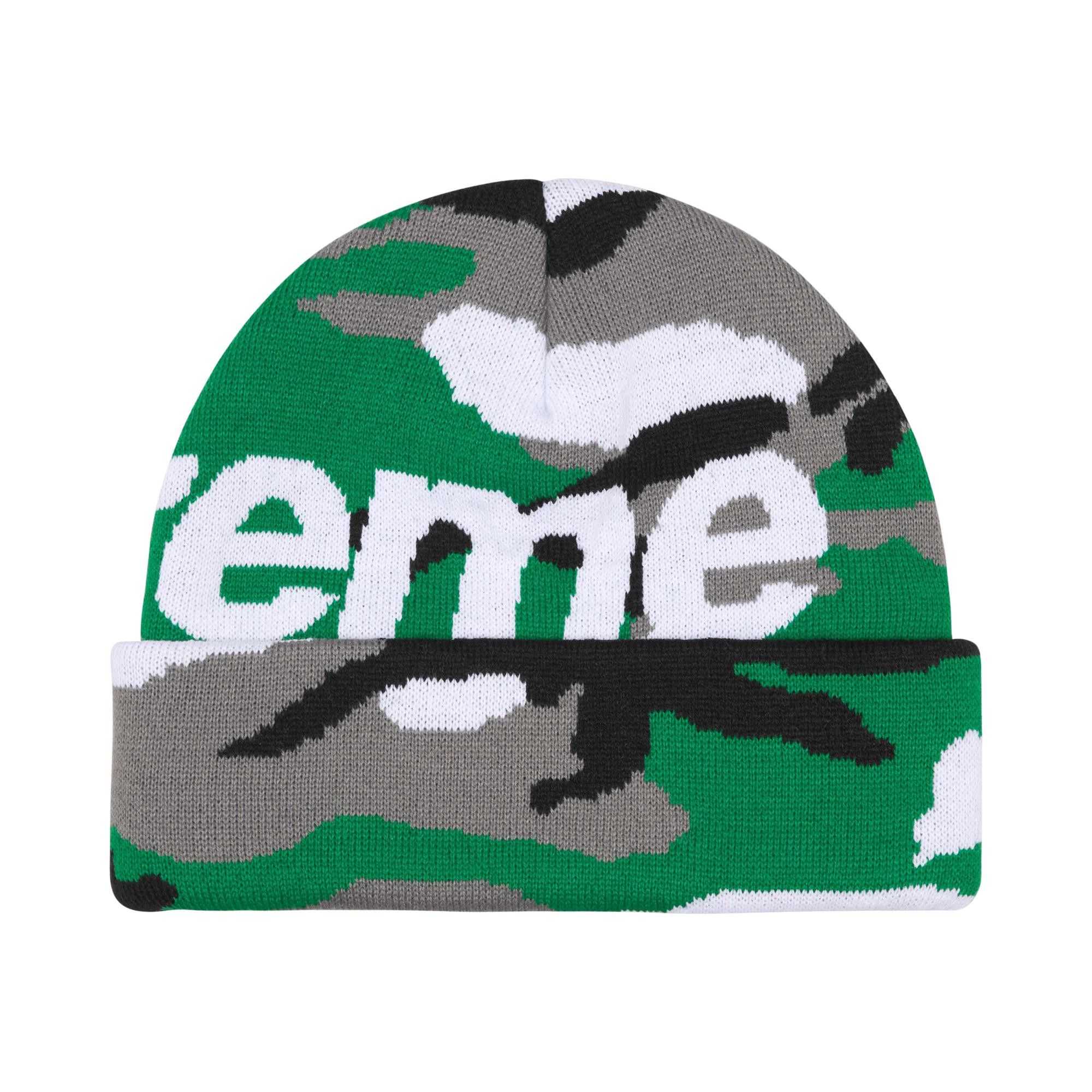 Buy Supreme Camo Big Logo Beanie 'Green Camo' - FW25BN12 GREEN