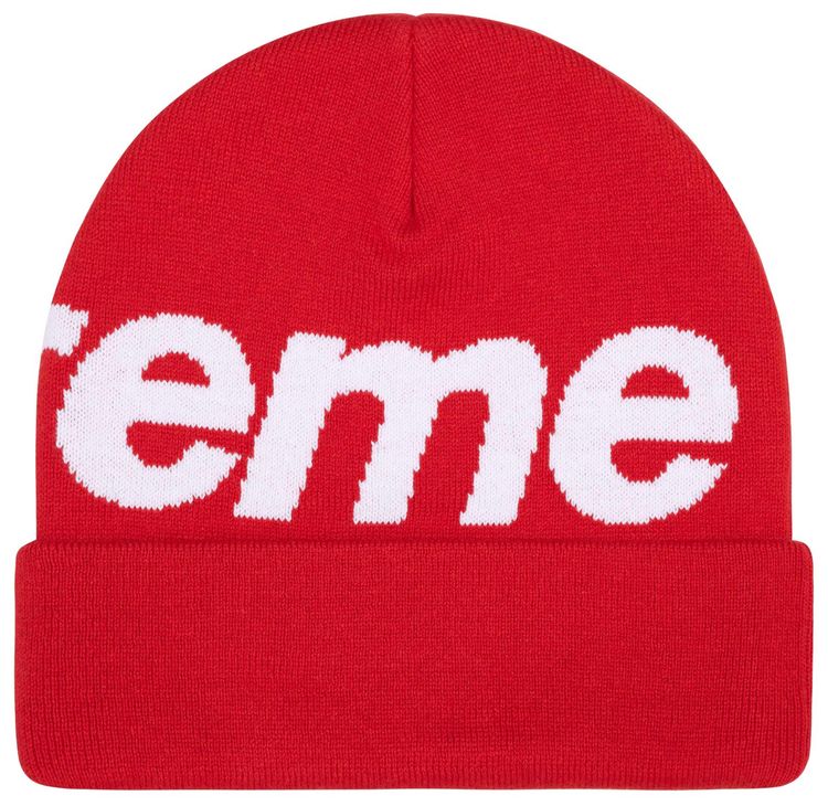 Supreme Big Logo Beanie Red