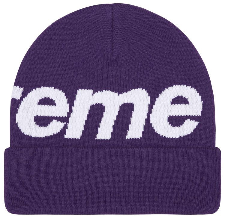 Supreme Big Logo Beanie Purple