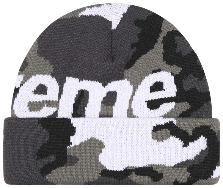 Supreme Camo Big Logo Beanie Snow Camo