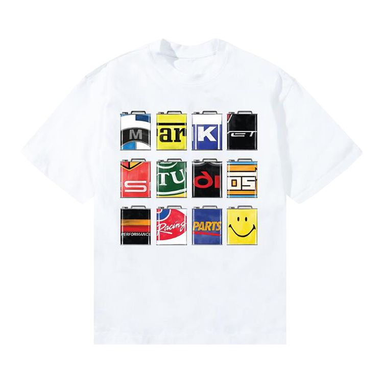 Market Smiley Oil Can T Shirt White